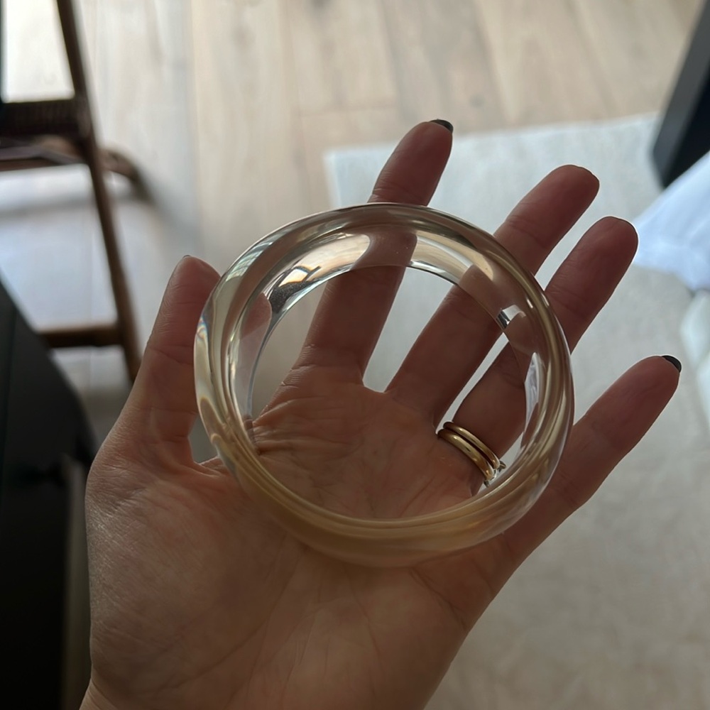 Wide chunky transparent bangle